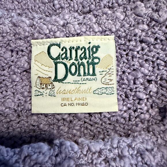 Carraig Donn Ireland Aran Sweater Linen Cotton Hand Knit Vintage Size‎ Medium - Picture 3 of 8